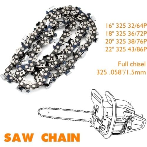 Professional Saw Chain Full Chisel Pitch .325 Gauge .058"/1.5mm Length 16" 18" 20" 22" Available