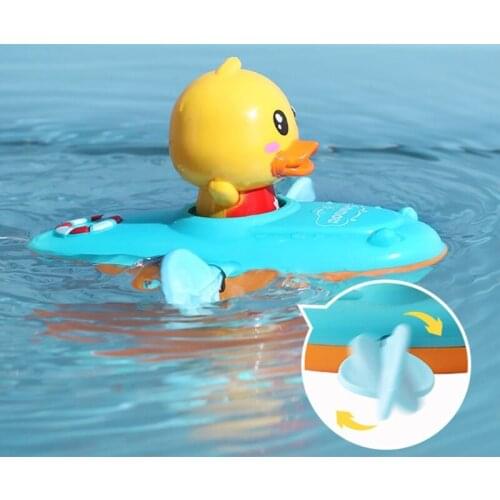 97BC 1Set BPA Free Duck Rowboat Toy Beach Interactive Water Bathing Toys for Baby Bathtub Duck Model Mini Kayak Kit Toy
