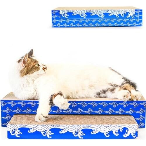 Pet toys cat scratch board flat concave combination claw cutter corrugated paper send cat grass
