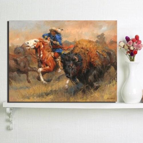 Indian Horse Canvas Posters Prints Wall Art Oil Painting Decorative Picture Modern Home Decoration Accessories Framework