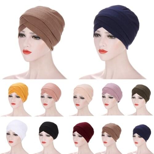 Indian Muslim Women Hijab Modal Long Tail Turban Hat Chemo Cancer Hair Loss Cap Arab Head Wrap Cover Headscarf Islamic Bandanas