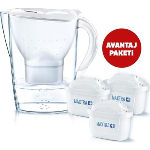 Marella XL Smart White Jug 3 PCS Maxtra + Plus Filter 3.5 Lt. to get clean water filter pitcher