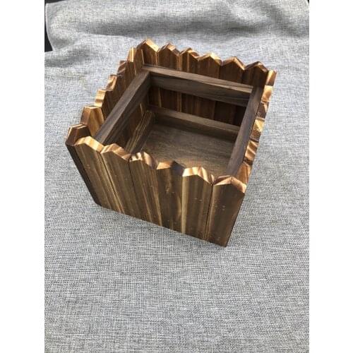 Square Wooden Flower Pots Cunninghamia Lanceolata Flower Pot Planter Barrel Home Garden Outdoor Decoration