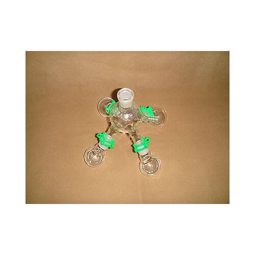 Lab Short-path Distillation Receiver with Four 50ML Flasks,24/29,Side Arm