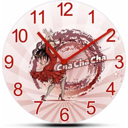 Latin American Dancing Silent Quartz Wall Clock Tropicana Dancer Home Decor Watch Salsa Mamba Cha Cha Cha Ballroom Art Clock