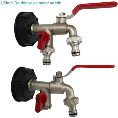 Brass IBC Tank Adapter S60X6 1/2" 3/4" Garden Hose Faucet Water Tank Hose Connector Tap Replacement Connector Fitting Valve