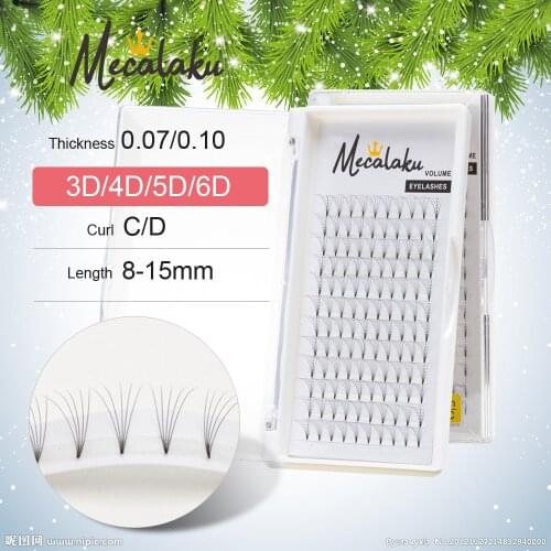 Mecalaku Lash Short stem Premade Russian Volume Fans 3D4D5D6D False Lashes Individual Eyelashes Faux Make up Eyelash Extension