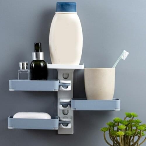 Для кухни Mutilayers Soap Dishes Holder Degree Rotatable Super Strong Self-Adhesive Punch-free Soap Rack for Bathroom Kitchen