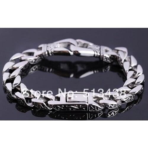 Super Cool Jewelry Stainless Steel Mens Bracelet biker chain 8.26 inch 11mm