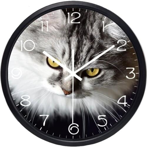 New Arrival Cat Gazing Wall Clock Silent Wall Clock Home Decor Personalized Design Watch