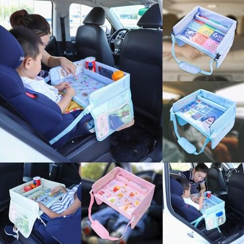 Travel Tray for Toddler Kids Car Seat Tray Seat Stroller Trip Play Pockets