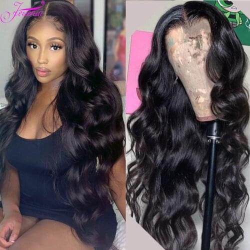Body Wave Cheap Long Human Hair Wig For Black Women 4X4 Brazilian 30inch Lace Closure Wig 150% PrePlucked loose Wave Baby Hair