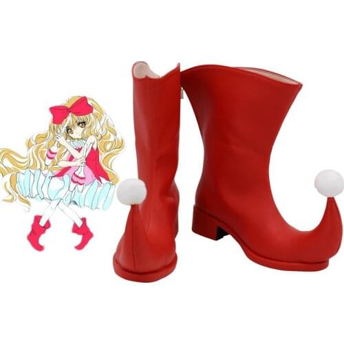 Shugo Chara! Rima Mashiro Cosplay Boots Red Shoes Custom Made Any Size for Adults and Kids
