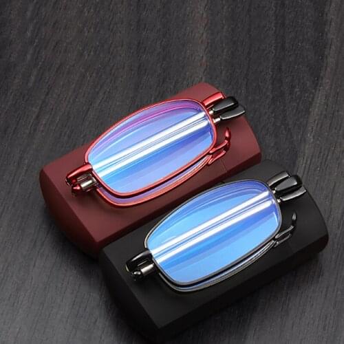 Coating Anti-fatigue Anti-Blu-ray Reading Glasses Men Women Folding Foldable Glasses Metal Glasses With Original Box