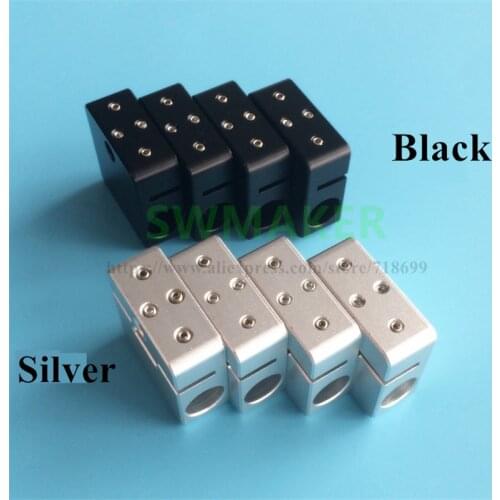 4pcs Ultimaker2 aluminum alloy slider black/silver cross slide block synchronous belt slider for 6MM light shaft 3D print parts