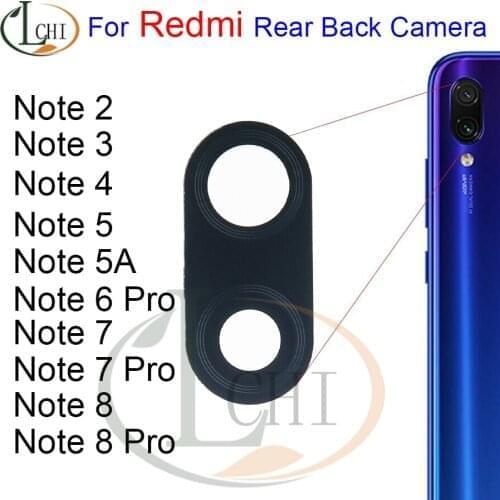 5 pcs/lot Glass for xiaomi redmi note 8 pro Rear Back Camera Glass Lens For Redmi Note 2 3 4 4x 5 5A 6 7 8 Pro 6A 7A note 7