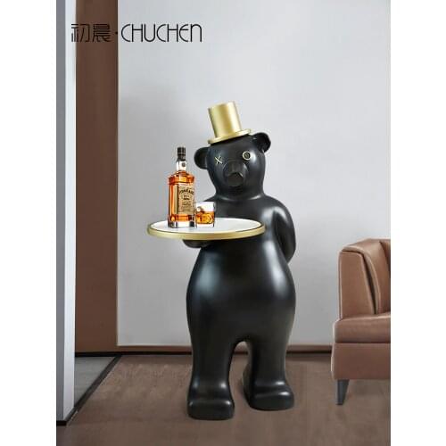 Creative Net Red Floor Decorations Modern Minimalist Home Living Room TV Cabinet Sofa Next To Large Bear Soft Decorations