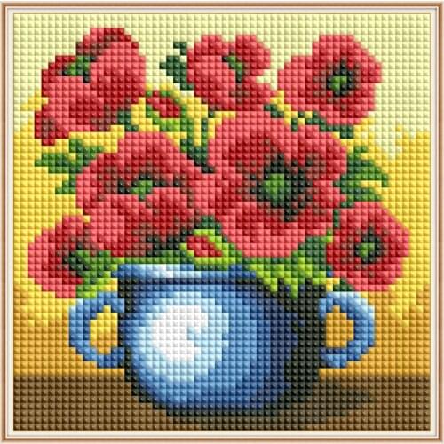 Everlasting Love A Poppy Flower Vase Chinese 5d Diamond Painting Full Square Christmas Decorations For Home Wedding Halloween