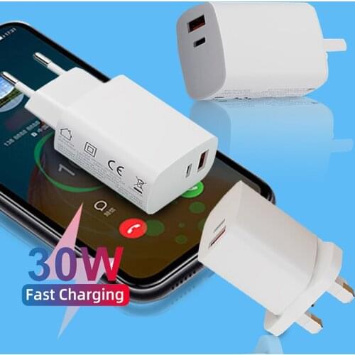PD 30W USB Charger Mobile Phone Quick Charge 4.0 Wall USB Type C Charging Adapter For iPhone 12 Pro Max Xiaomi 11 10 Huawei P40