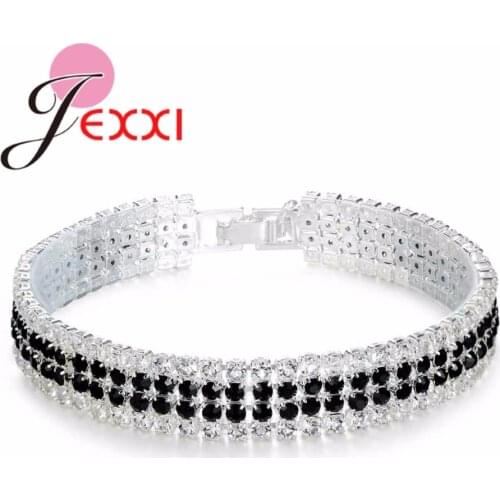 5 Colors Luxury 925 Sterling Silver Bracelets For Women AAA Cubic Zircon Charm Bracelet Bangles Wedding Party Jewelry