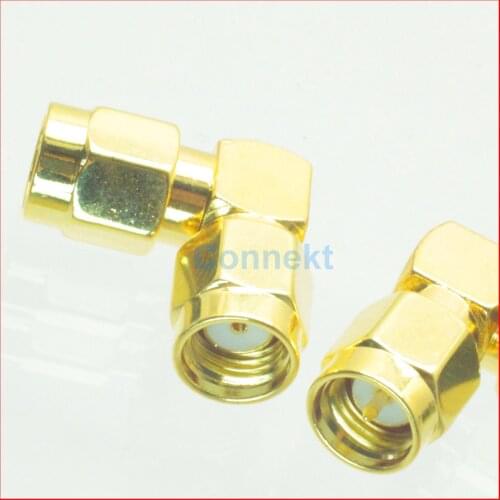 10pcs/lot SMA male plug to RP-SMA male jack center right angle elbow RF adapter connector
