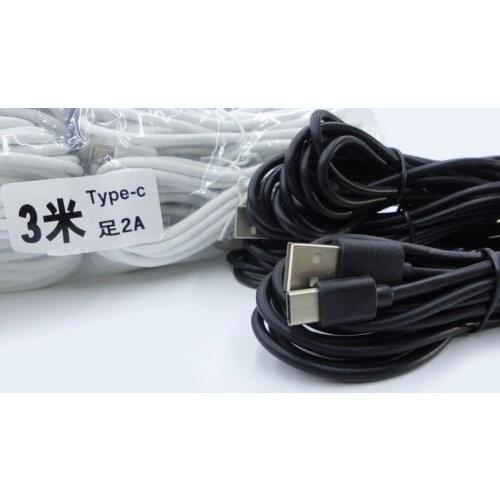 100pcs/lot 3M 10FT 2A USB 3.1 Type C USB C cable USB Data Sync Charge Cable for Nokia N1 nexus 5x 6p OnePlus 2 ZUK Z1