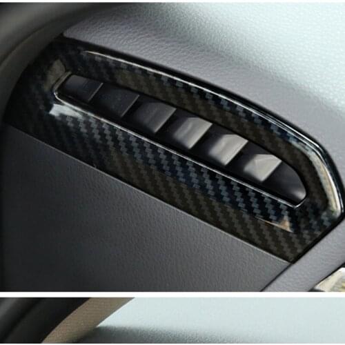 2PCS Air Vent Trim for Toyota Camry 2017 2018 8th ABS Carbon Fiber Black Dashboard Accessories