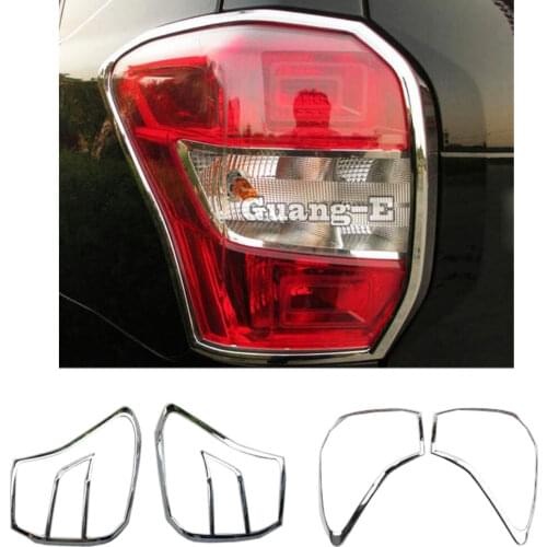 For Subaru Forester 2013 2014 2015 2016 2017 2018 Car Rear Tail Back Light Lamp Frame Stick ABS Chrome Cover Trim Panel 2pcs