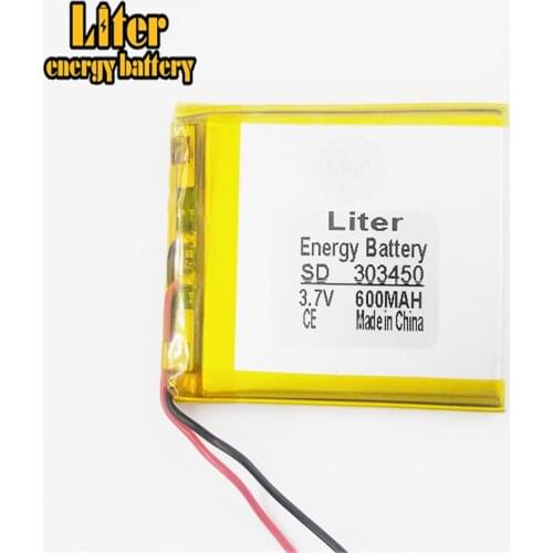 3.7V,600mAH,303450 polymer lithium ion / Li-ion battery for dvr,GPS,mp3,mp4,cell phone,speaker