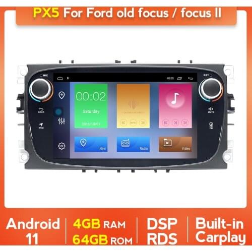 7'' PX5 4G+64G Auto Radio Android 11 Car DVD Player For Ford Focus II 2008 2009 2010 2011 Mondeo C-Max S-Max Carplay DSP Stereo