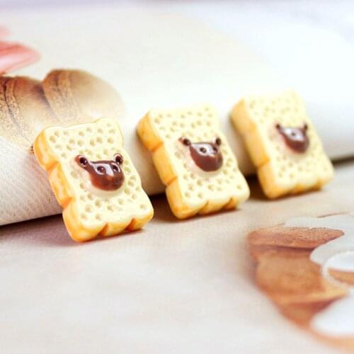 7Pcs/Lot Cub Slice Bread Polymer Slime Charms Lizun Modeling Clay DIY Kit Accesorios Box Toy For Children Slime Supplies Filler