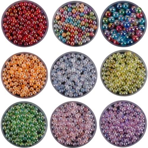8mm 50pcs/lots Acrylic AB Beads Transparent Loose Spacer Beads For DIY Necklace Bracelet Jewelry Making Accessories