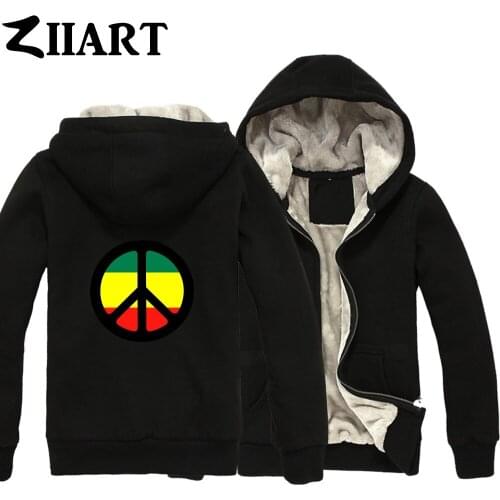 Amaica peace symbol sign British nuclear disarmament movement Girls Woman Full Zip Autumn Winter Plus Velvet Parkas ZIIART