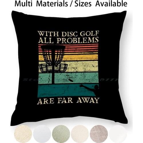 Disc Golf Retro Pillow Case Throw Pillow Cover Cotton Linen Flax Disc Golf Retro Love Disc Golf Disc Golf Basket Disk Golfer