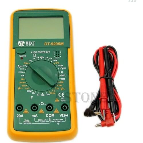 DT9205M LCD Digital Multimeter Voltmeter Ohmmeter Ammeter Capacitance Tester Hot M04 dropship