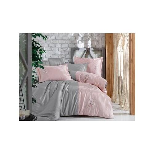 DANTELA - NEW SEASON, NEW COLLECTION - Lace Embroidery Duvet Cover Set (Pink and Grey)