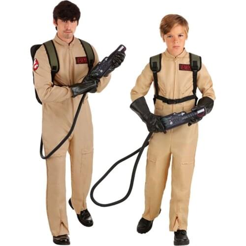 Kids Ghostbusters Jumpsuits Cosplay Costume Adult Boy Men Ghostbusters Work Bodysuit Cosplay Party Halloween Christmas Costume