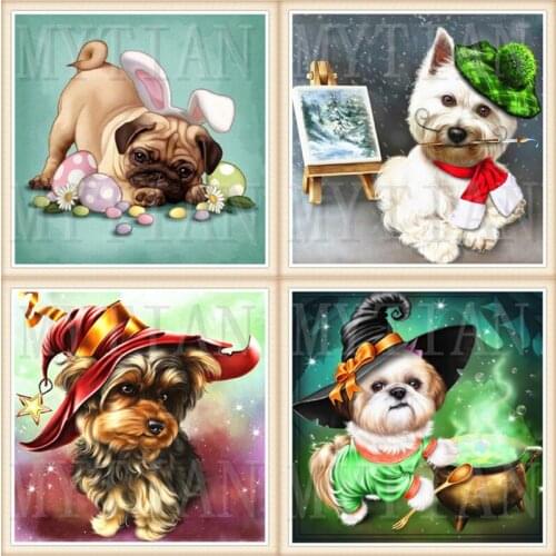 5D Full Square/Round Diamond Painting dog Cross Stitch Animal Diamond Embroidery Diamond Mosaic Home Decoration art gift