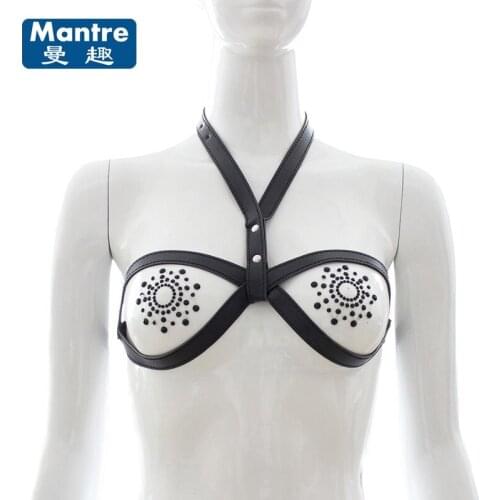Fantasia Bondage Restraint Breast Harness Belt PU Leather Slave Bra Sex Toys For Women Adult Products