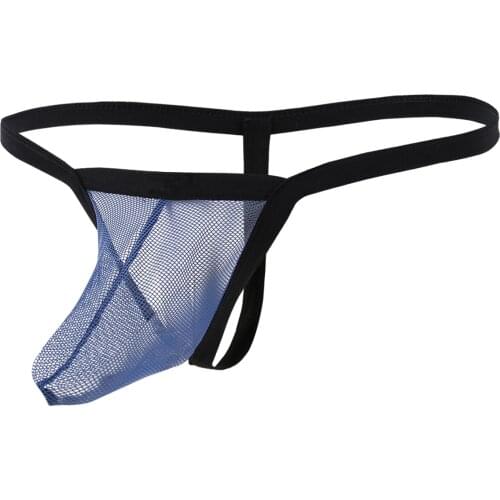 Men Sexy Low Waist Bulge Pouch Panties Lingerie See-through Mesh Erotic G-string Thongs Mini Bikini Underwear Transparent Briefs