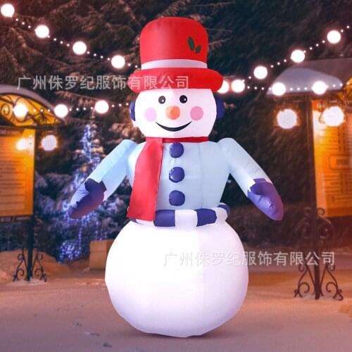 Night Before Christmas Snowman Inflatable Mascot Decoration Garden Decoration Props Cosplay Inflatable Clothes Glow At Night