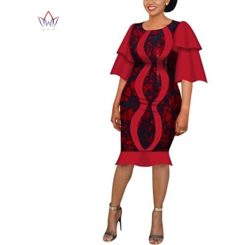 New Fashion 2021 African Wax Print Office Dresses Dashiki Africa Style Women Clothing Plus Size 6xl Party Dress for Lady WY6549