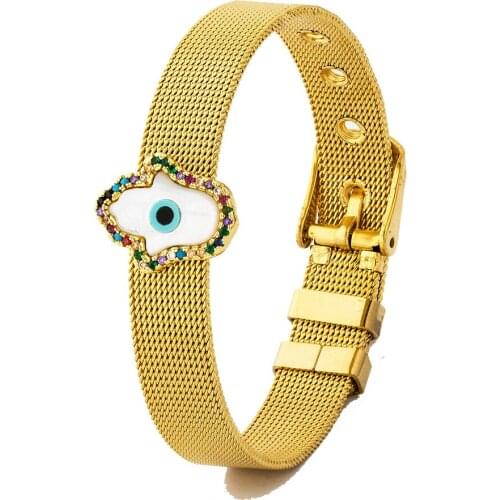 Wholesale Fashionable Lovely Cubic Zirconia Rhinestone Adjustable Stainless Steel Bracelet Watch Belt Bangle For Women Jewelry