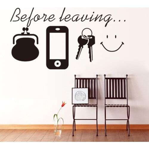 Before Leaving Reminder wall sticker for home Bedroom living room Door wall decor Decals poster Mural Vinyl daily stickers