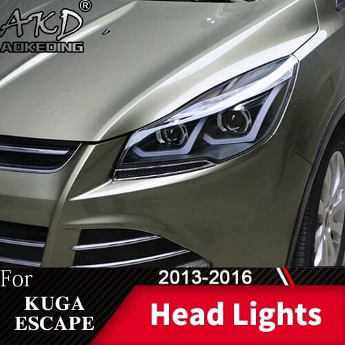 Head Lamp For Car Ford Escape 2014-2016 Kuga Headlights Fog Lights Day Running Light DRL H7 LED Bi Xenon Bulb Car Accessory
