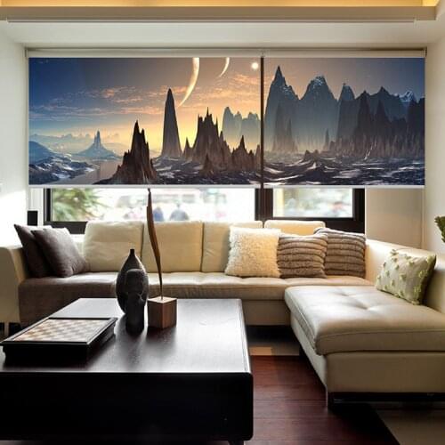 Tipiace Bright Stars Series Roller Blinds for Living Room Bedroom Half Shade All Shade Fabric Provide Pictures Logos DIY Custom