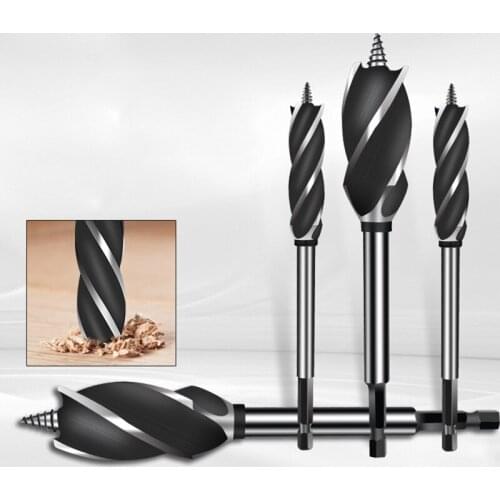 Four-slot Hexagonal Long Shank Auger Drill Woodworking Support Fast Cut Auger