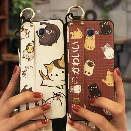 Wrist Strap Silicone Phone Case For Samsung Galaxy J7 Prime/2/2018/ON7 2016/G610F Back Cover