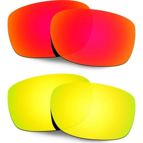 Hkuco Replacement Polarized Lenses For Straightlink Sunglasses - Red&Gold 2 Pairs