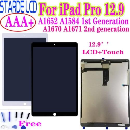 STARDE Replacement LCD For iPad Pro 12.9 A1584 A1652 / 12.9'' 2nd A1670 A1671 LCD Display Touch Screen Digitizer Assembly 12.9"
